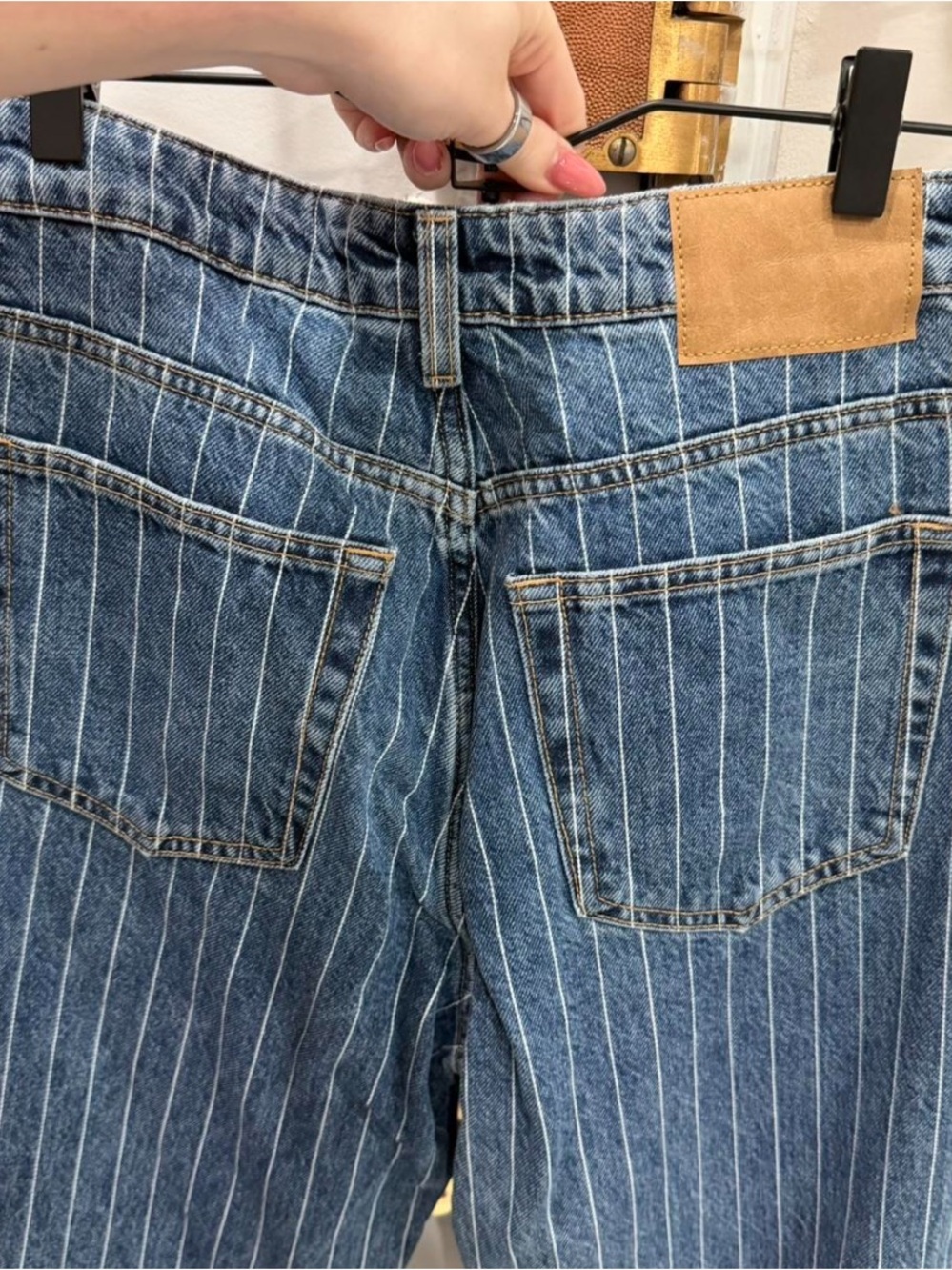 H&M women Blue Pinstripe Jeans